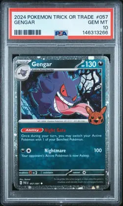 2024 Pokemon Trick Or Trade Gengar #057 PSA 10 GEM MINT LOW POP Halloween Promo - Image 1