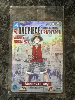 One Piece NCAA Promo Card Monkey D. Luffy US College Basketball SGA - Image 1