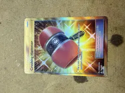 Pokemon TCG SM Ultra Prism Crushing Hammer 166/156 Gold Secret Rare Card - Image 1