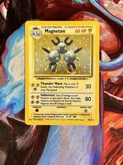 Pokemon TCG Magneton Base Set Holo Unlimited Rare Card 9/102 LP Condition - Image 1