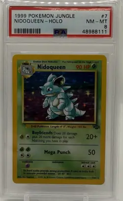 1999 Pokemon Jungle Nidoqueen Holo Card 7/64 PSA 8 NM-MT - Image 1