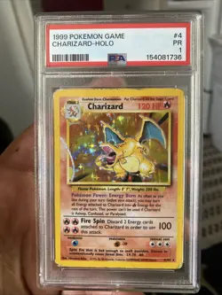 1999 Pokemon Game #4 Charizard Holo Card PSA 1 - Image 1