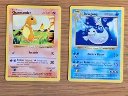 Pokemon Card Base Set (Shadowless) Bundle. Dewgong 025/102 Charmander 46/102 - Image 1