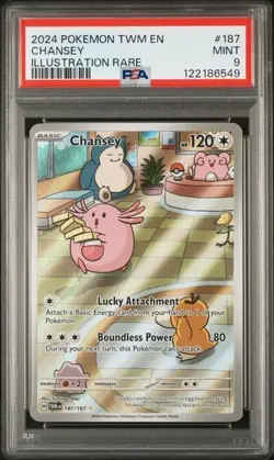 PSA GRADED 9 2024 POKEMON CHANSEY IR 187/167 - Image 3