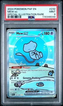2024 POKEMON PAF EN-PALDEAN FATES SPECIAL ILLUSTRATION RARE #232 MEW EX PSA 9 - Image 1