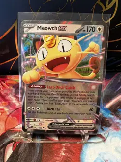 Meowth ex 062/088 Me03: Perfect Order Holo TCG Pokemon - Image 1