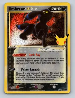 Umbreon Gold Star Holo Celebrations: Classic Collection 17/17 NM Pokemon - Image 1