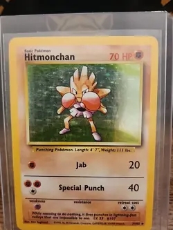 Pokemon TCG Hitmonchan Base Set 7/102 Holo 1999-2000 Wizards Base Set Rare - Image 1