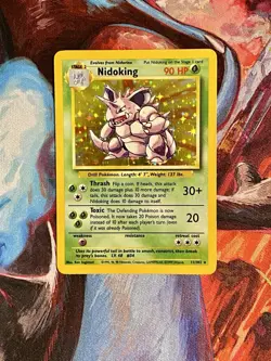 Nidoking 11/102 Base Set Unlimited Holo Rare Pokemon 1999 TCG Pokemon LP - Image 1