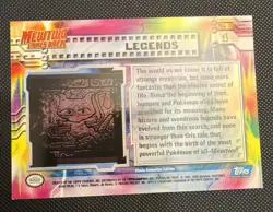 1999 Pokemon Mewtwo Strikes Back Blue Label Topps Holo Foil #1 Legends Mew - Image 2