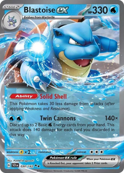 BLASTOISE EX 30/142 DOUBLE RARE STELLAR CROWN POKEMON NEAR MINT - Image 1