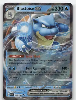 BLASTOISE EX 30/142 DOUBLE RARE STELLAR CROWN POKEMON NEAR MINT - Image 2