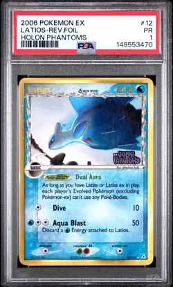 2006 POKEMON EX HOLON PHANTOMS #12 LATIOS-REVERSE FOIL PSA 1 - Image 1