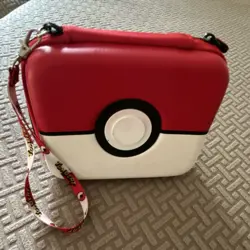 Pokemon Poke Ball Deck Box Red White Black with Wrist Strap Compartments - Image 1