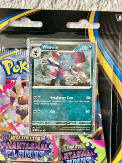 Pokemon Phantasmal Flames Triple Blister Weavile Promo New Factory Sealed - Image 2