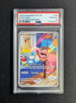 2024 Pokemon Temporal Forces Lickitung Illustration Rare 180/162 PSA 10 Gem Mint - Image 1