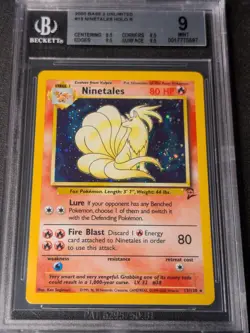 BGS 9 Ninetales Holo 13/130 Base Set 2 2000 Pokemon Card SWIRL - Image 1