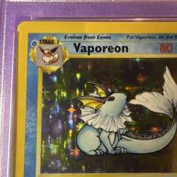 Pokemon 1999 Jungle Vaporeon Holo Rare Card 12/64 PSA 6 Graded - Image 3