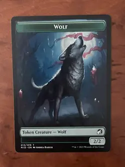 Wolf / Knight Token MTG Magic the Gathering Card NM Near Mint MIC - Image 1