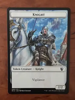 Wolf / Knight Token MTG Magic the Gathering Card NM Near Mint MIC - Image 2