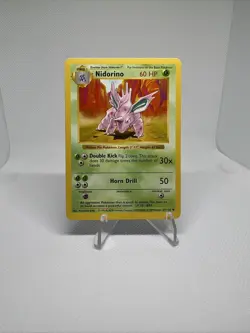 Nidorino 37/102 1st Edition Base Set English 1999 Pokemon Card NEAR MINT NM - Image 1
