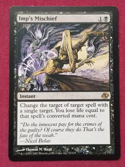 Magic The Gathering PLANAR CHAOS IMP'S MISCHIEF black card MTG - Image 1