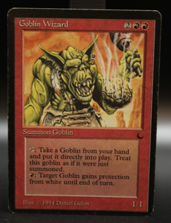 MTG Goblin Wizard The Dark 1994 Rare Creature Red Daniel Gelon Magic Card MP+ - Image 1