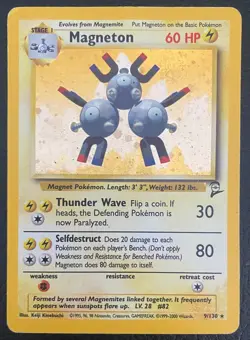 Pokemon TCG - Vintagwe WOTC - Magneton #9/130 - Base Set 2 - Holo Rare - MP - Image 1