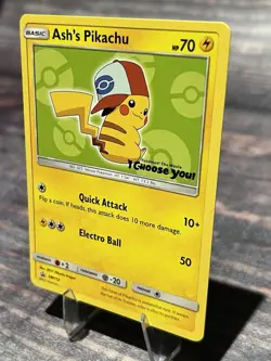 Ash's Pikachu SM112 Sun & Moon Black Star Promo Pokemon Promo Card - Image 3