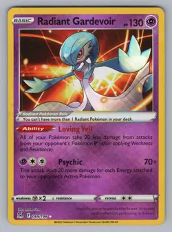 RADIANT GARDEVOIR 069/196 HOLO RADIANT RARE LOST ORIGIN POKEMON HOLO NM 2022 - Image 1