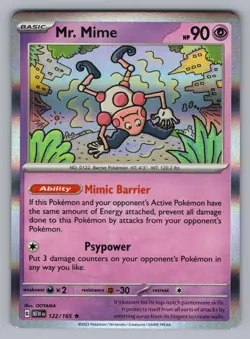 MR. MIME 122/165 R 151 POKEMON HOLO NM MEW 2023 - Image 1