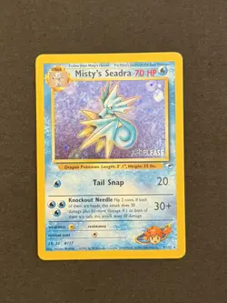 Pokemon TCG Misty's Seadra 9/132 Prerelease Holo Rare Gym Heroes Set NM/Mint - Image 1