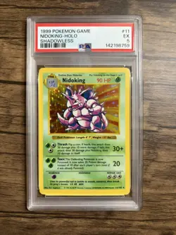 1999 POKEMON BASE SET SHADOWLESS #11 NIDOKING-HOLO PSA 5 - Image 1