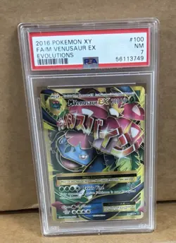Pokemon M Venusaur EX (Full Art) 100/108 Evolutions Holo PSA 7 - Image 1