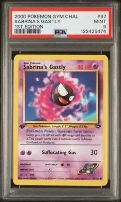 PSA 9 2000 Pokemon 1st Edition Sabrina's Gastly Gym Challenge - Image 1