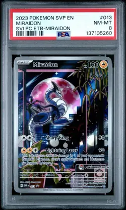 2023 POKEMON SVP EN-SV BLACK STAR PROMO #013 MIRAIDON SVI PC ETB-MIRAIDON PSA 8 - Image 1