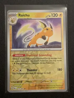Raichu (Reverse Foil) - 019/091 - Rare - Sc & Vi: Paldean Fates - Pokemon - Image 1