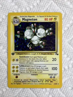 1999 Pokemon Fossil Magneton 1st Edition Holo 11/62 Free Shipping - Image 1