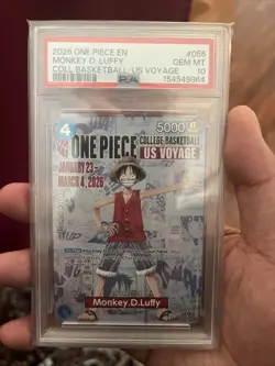 2026 ONE PIECE PROMOS COLLEGE BASKETBALL : US VOYAGE MONKEY D. LUFFY PSA 10 - Image 1