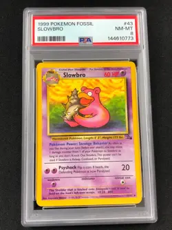 Pokemon 1999 Slowbro 43/62 Fossil PSA 8 - Image 1
