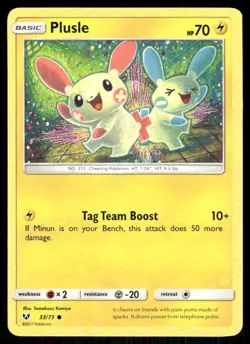 Plusle 33/73 Common Shining Legends Pokemon NM - Image 1