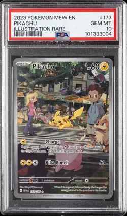 2023 POKEMON MEW EN-151 ILLUSTRATION RARE #173 PIKACHU PSA 10 - Image 1
