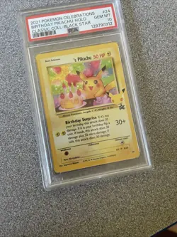Pokemon 2021 Birthday Pikachu 24 Holo Promo Celebrations GEM MINT PSA 10 - Image 1