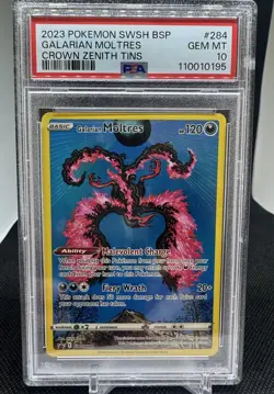 Pokemon Crown Zenith Galarian Moltres Black Star Promo Low Pop Rare PSA 10 - Image 1