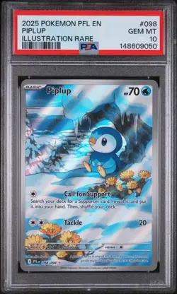 Pokemon TCG - Piplup 098/094 Phantasmal Flames Illustration Rare PSA 10 GEM MINT - Image 1