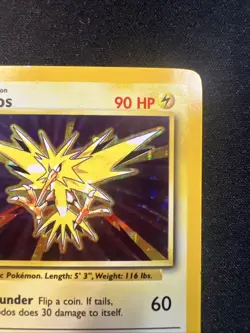 Pokemon TCG Zapdos Base Set 16/102 Holo 1999 Holo Rare LP - Image 3