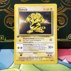 1st Edition Electabuzz (Elektek) 20/102 - GERMAN Base Set Pokemon Card MP - Image 1