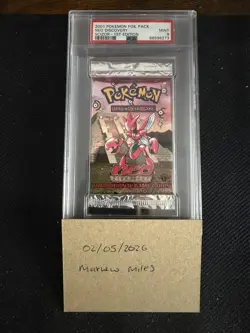 Pokemon 2001 WOTC 1st Edition Neo Discovery Scizor Sealed Booster Pack PSA 9 - Image 1