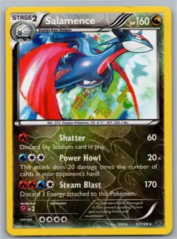 Salamence 57/108 R Roaring Skies Reverse Holo MP Pokemon - Image 1