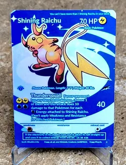 Pokemon Shining Raichu Extended Art Anima Waifu ACG DIY Full Art Card Holo - Image 1